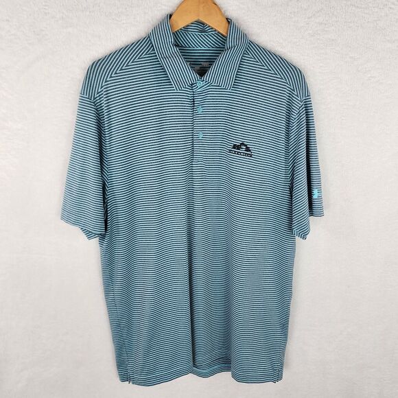 2 Under Armour Golf Polo Shirts Men L Loose Fit Heatgear Stonecreek Logo Green - Picture 11 of 12